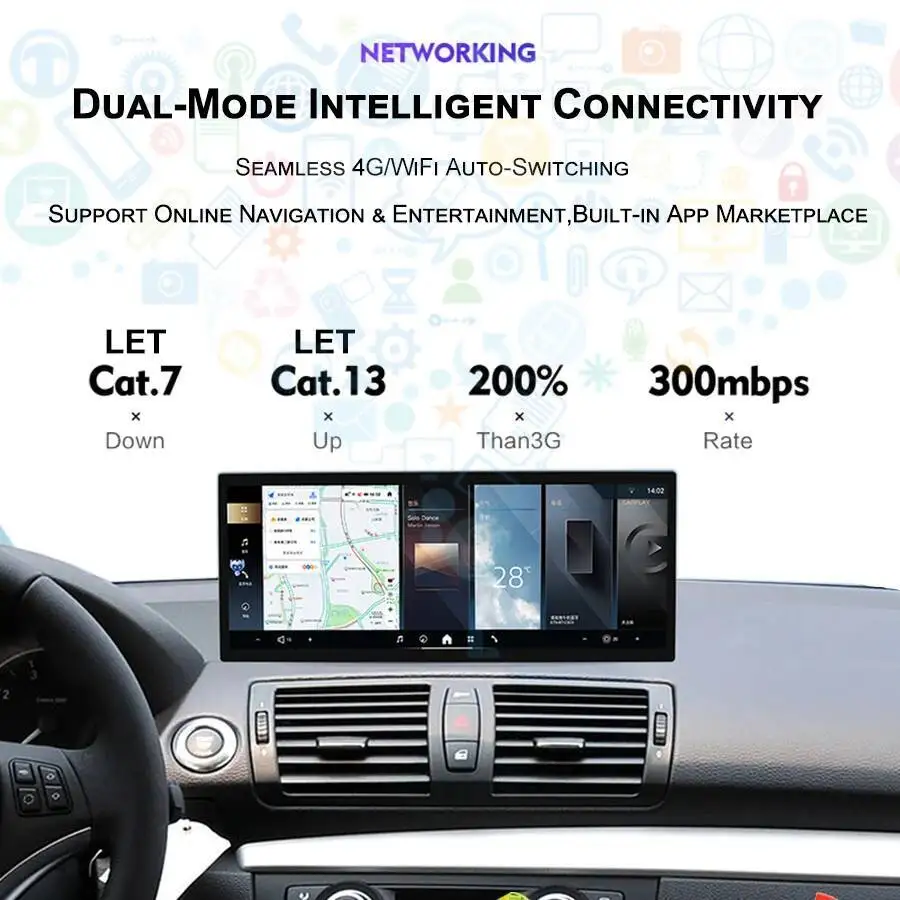 15.8 "راديو السيارة اللاسلكي Carplay مشغل فيديو الوسائط المتعددة أندرويد السيارات رئيس وحدة BT لسيارات BMW 5 سلسلة GT 2011-2017 F10 F11 F18 #6