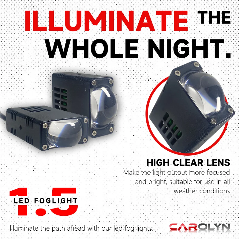 Carolyn 2 pezzi Mini luci di guida a LED che cambiano colore Fari dell'occhio del diavolo Luci ausiliarie impermeabili Luci sportive universali