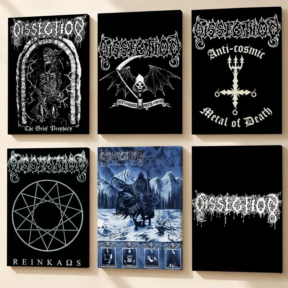 Metal Band D-Dissection Framed Wall Painting Canvas Poster Wooden Stretcher Frame Inner Frame Kit for Wall Art Painting