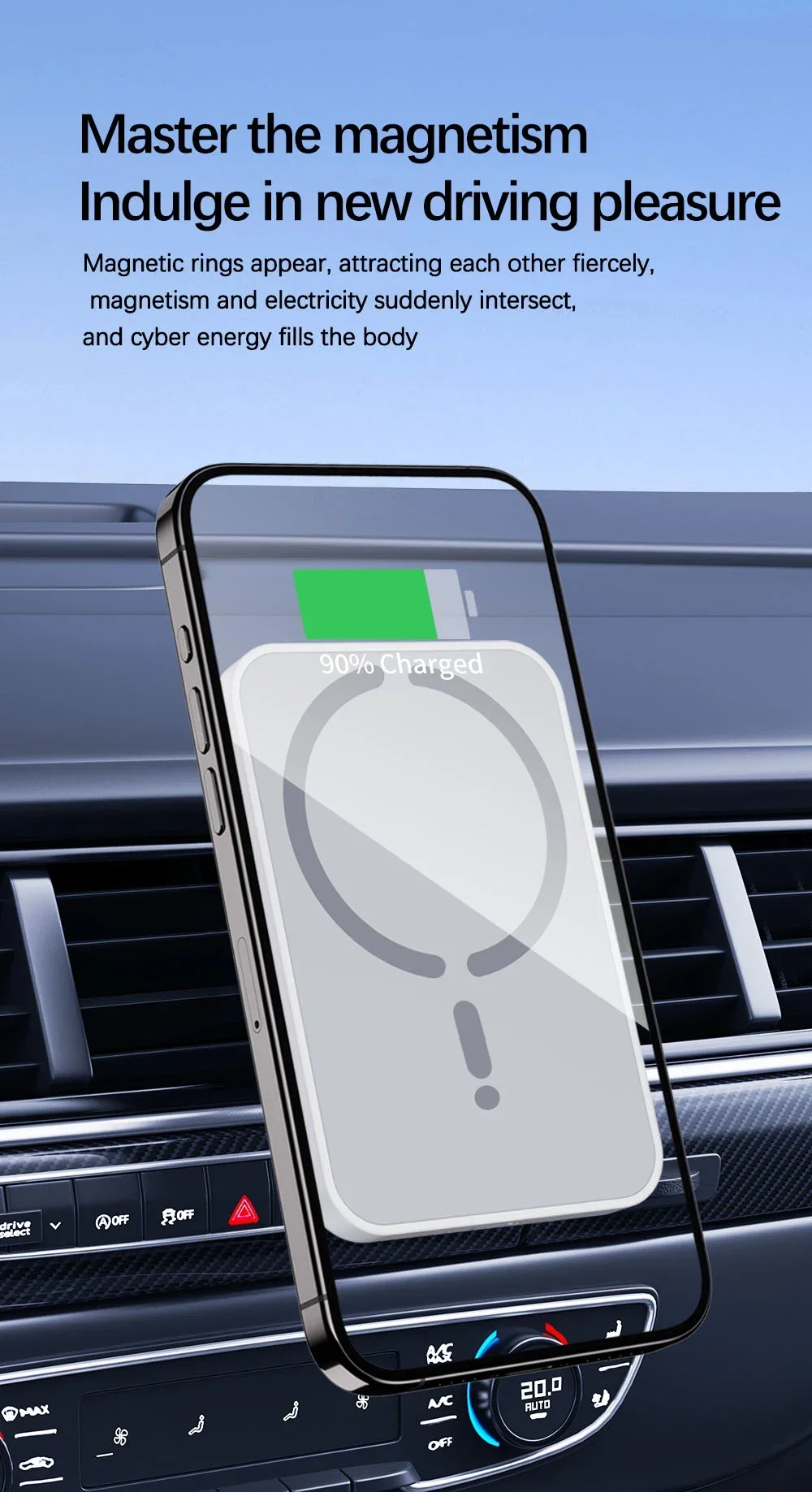 شاحن سيارة لاسلكي مغناطيسي لـ Magsafe iPhone 12 13 14 15 16 Pro Max Air Vent حامل هاتف السيارة حامل شحن سريع للسيارة