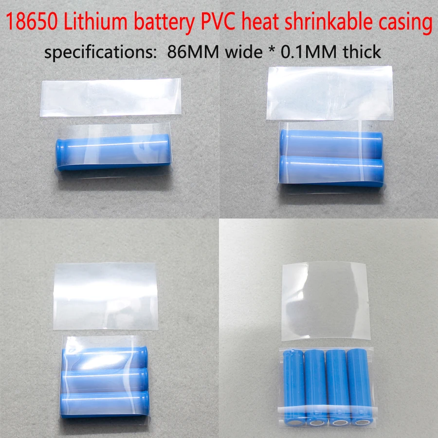 The 2 section 18650 lithium battery PVC transparent color skin shrink film heat shrinkable sleeve section 1 section /2 section /