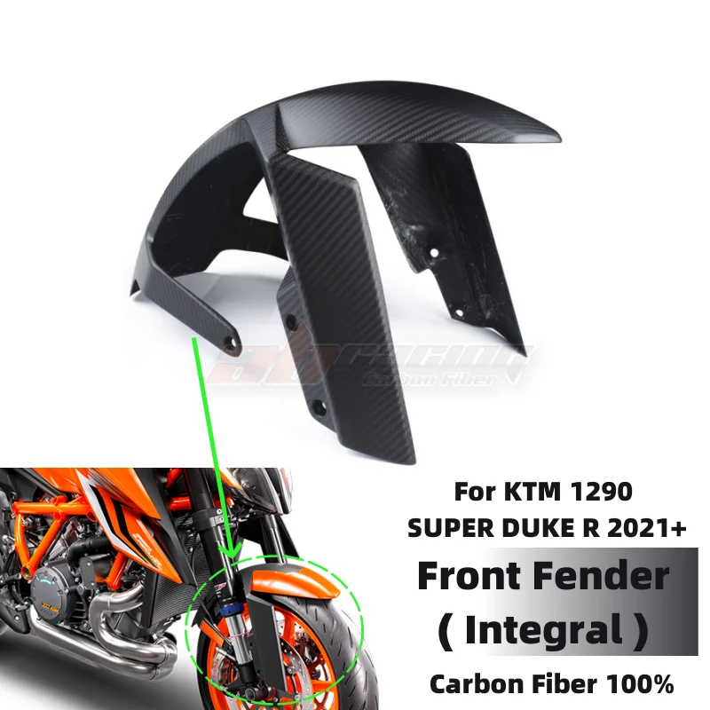 Front Fender ( Integral ) Mud Guard Fairing For KTM Superduke 1290 SDR 2021-2024 Full Carbon Fiber 100%