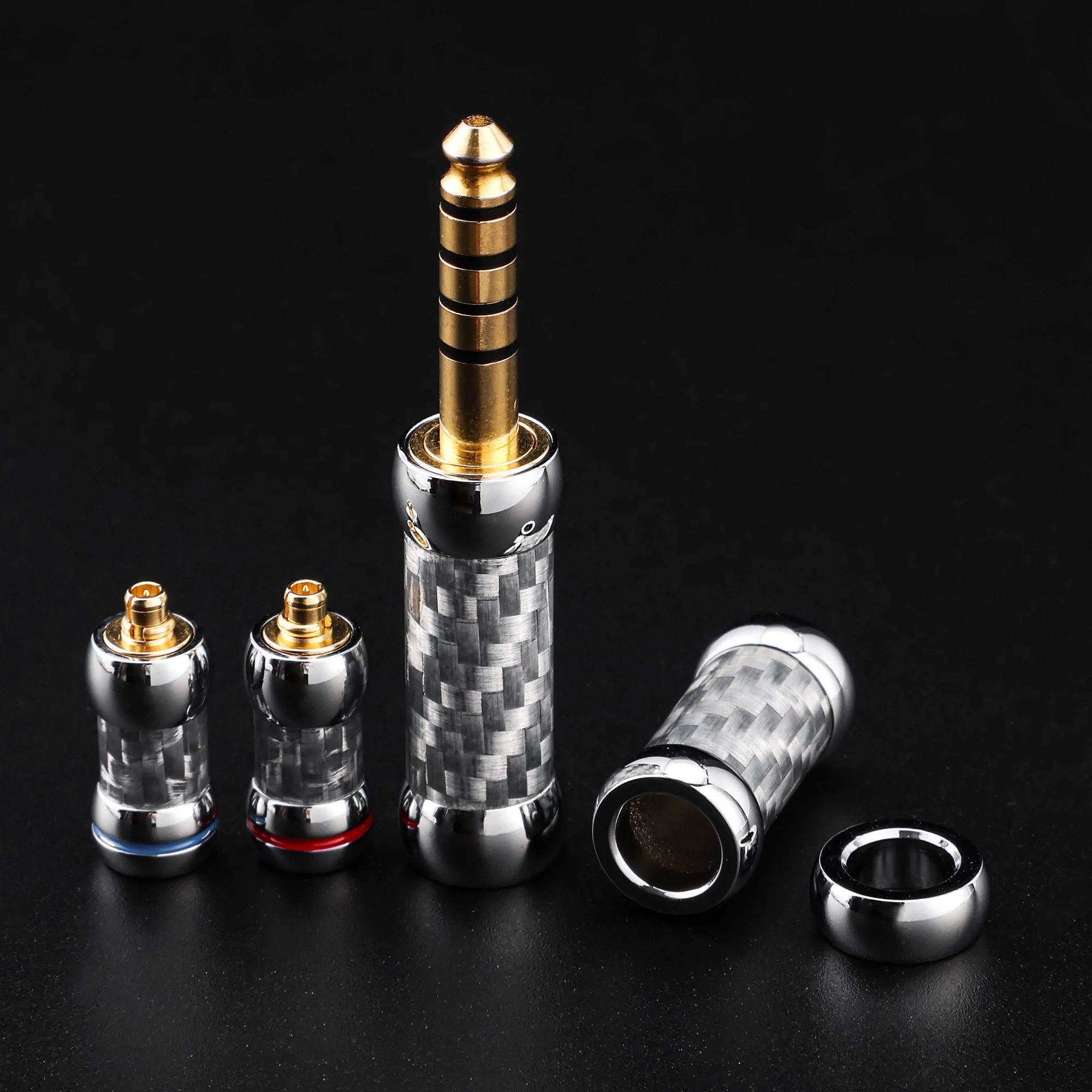 

4.4 balance mm 2.5mm 3.5mm pure copper silver carbon fiber + splitter 6.0 hole + slider + mmcxDIY headphone cable accessories