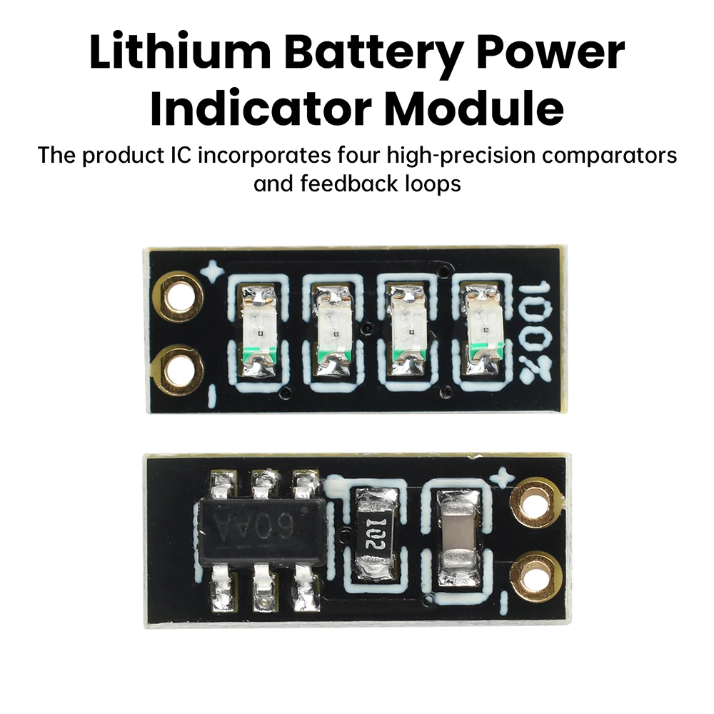 1S 2S 3S Battery Metering Module High Precision Li-ion/LiPo Lithium Battery Power Indicator 4-Channel Mini LED Battery Tester