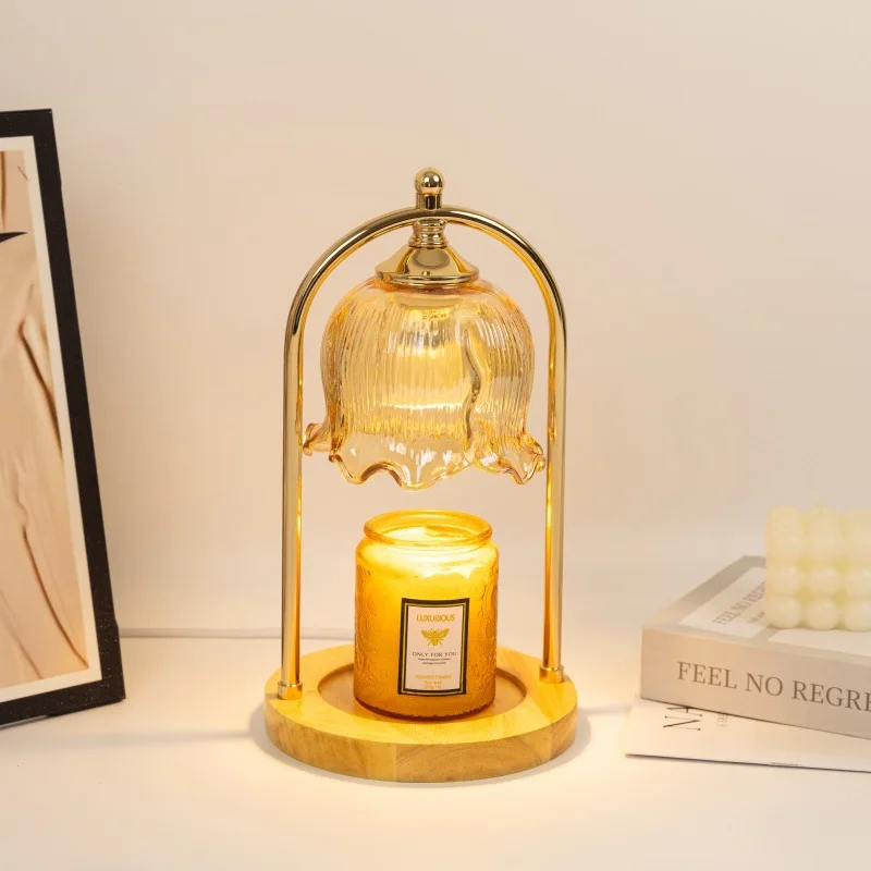 Bougie fondue lampe diffuseur cadeau lampe de bureau sans fumée contrôle de la température style rétro américain veilleuse aromathérapie fondu
