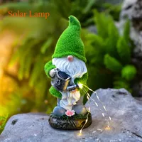 LED Solar Light Ornament Dwarf Elf Outdoor Courtyard Garden Resin Decoration Atmosphere Lighting Fixture