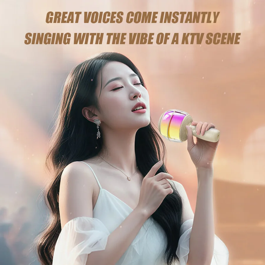 

Jinwin D28 All-in-One Wireless Bluetooth Karaoke Microphone Speaker - Home Karaoke System with WeSing Support