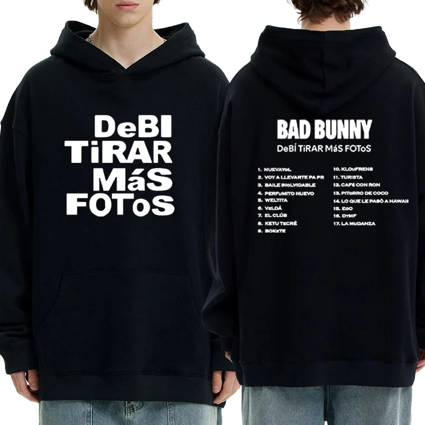 

DTMF Debí Tirar Más Fotos Bad Bunny Double Sided Print Album Sweatshirt Men Women Fleece Oversize Pullover Hip Hop Unisex Hoodie