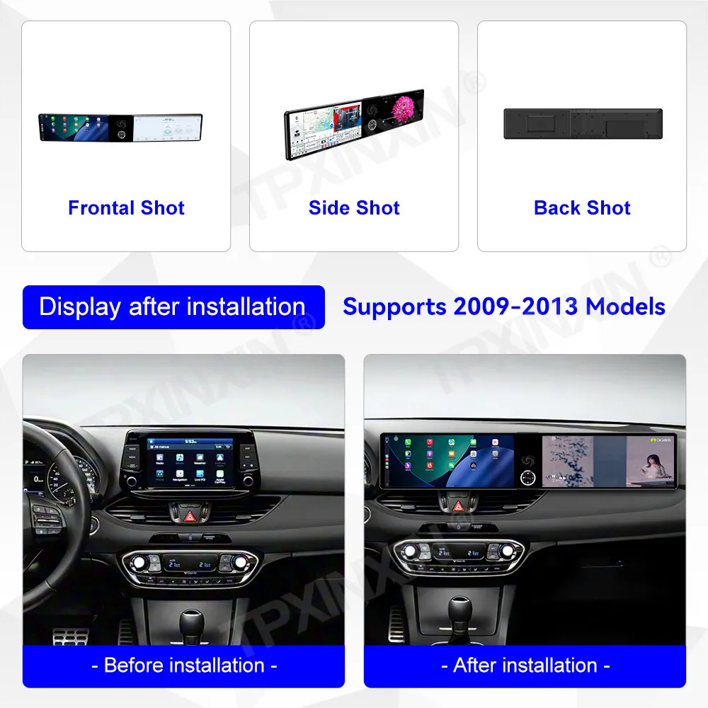 ヒュンダイi30 2017-2022用デュアル12.3インチカーラジオ、Android 13、CarPlay、GPSナビゲーション、マルチメディアプレーヤー、HDスクリーン、ヘッドユニット、オート