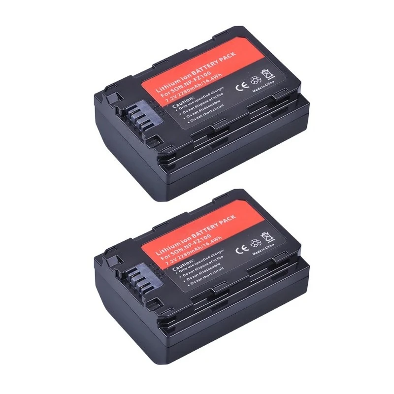 NP-FZ100 2280mAh 7.2v For Sony Alpha A7III A7R III A9 Alpha 9 A7R3 Battery 2pcs