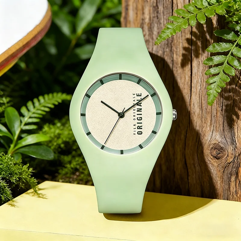 Unisex Casual Quartz Watch 47mm Large Dial Green Silicone Waterproof Sports Wristwatch Relogio Masculino Feminino