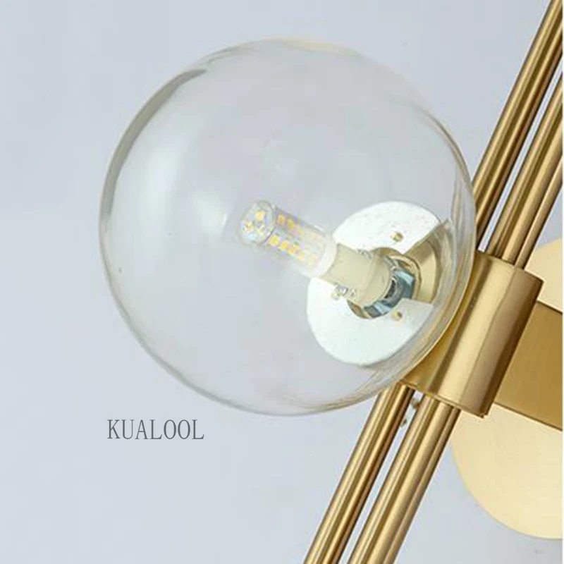 Modern Led Wall Lamps Three Heads Glass Ball Wall Light for Living Room Bedroom Bedside Light Loft Aisle Decor Lighting Fixtures