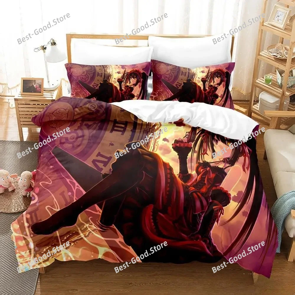 New Date A Live Tokisaki Kurumi Bedding Set Single Twin Full Queen King Size Bed Set Aldult Kid Bedroom Duvet Cover Sets Anime