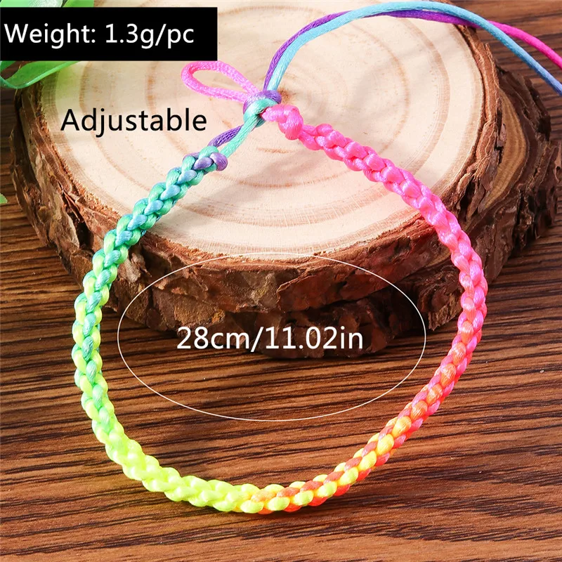 Aihua Bohemia Colorful Anklets for Women Braided Rainbow Foot Rope Chain Summer Beach Anklet Bracelet Boho Foot Jewelry Gifts