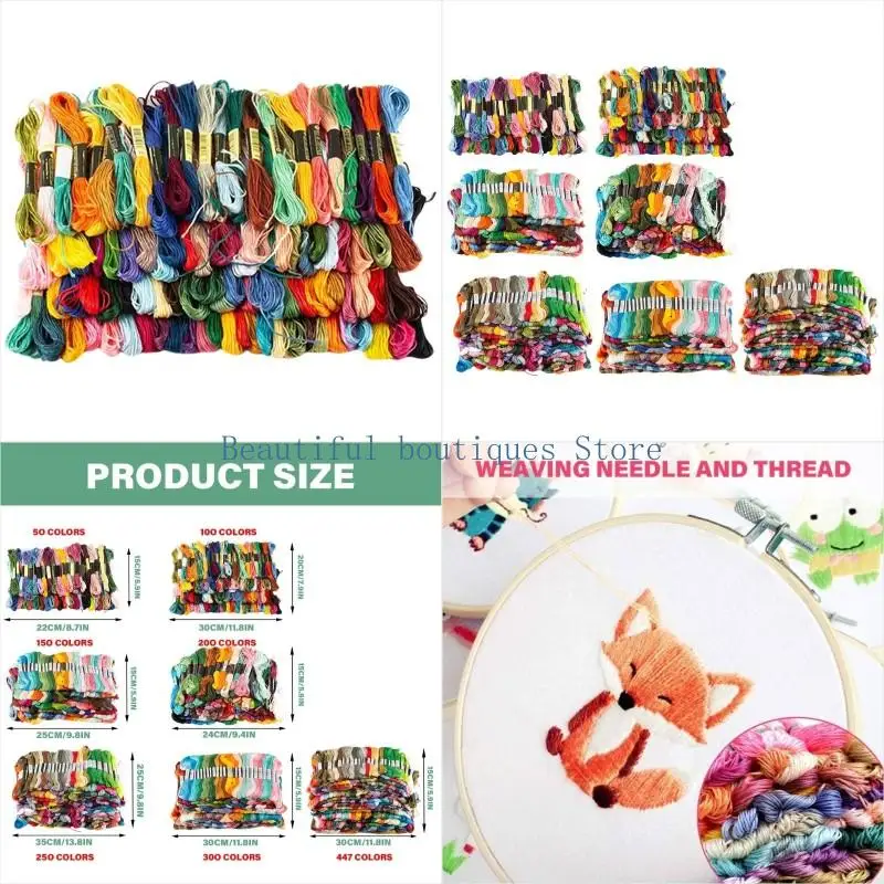 U4LF Colorfast Stitching Thread Embroidery Floss voor creatieve borduurprojecten