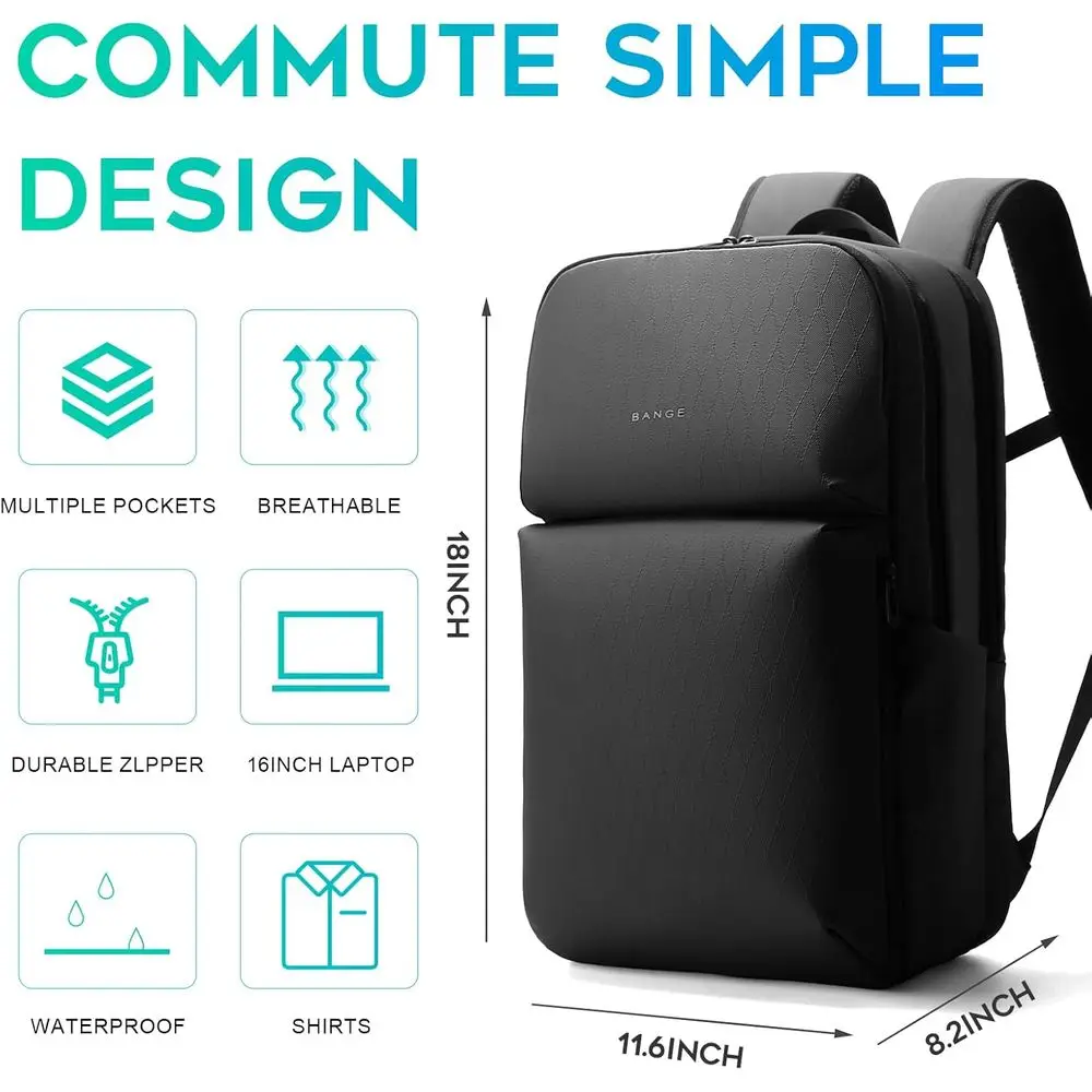 กระเป๋าเป้สะพายหลังกันน้ำอัจฉริยะ UTURE AESTHETICS สำหรับเดินทาง ได้รับการรับรองจาก Businlight ใช้เป็นกระเป๋าถือขึ้นเครื่องได้ เหมาะสำหรับผู้ชายและผู้หญิง  กระเป๋าเป้ใส่แล็ปท็อปขนาดใหญ่