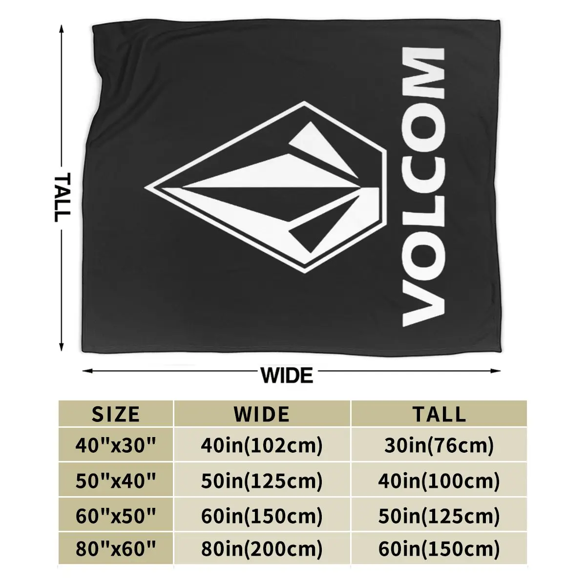 Volcom Blankets Soft Warm Flannel Throw Blanket Bedding for Bed Living room Picnic Travel Home Couch