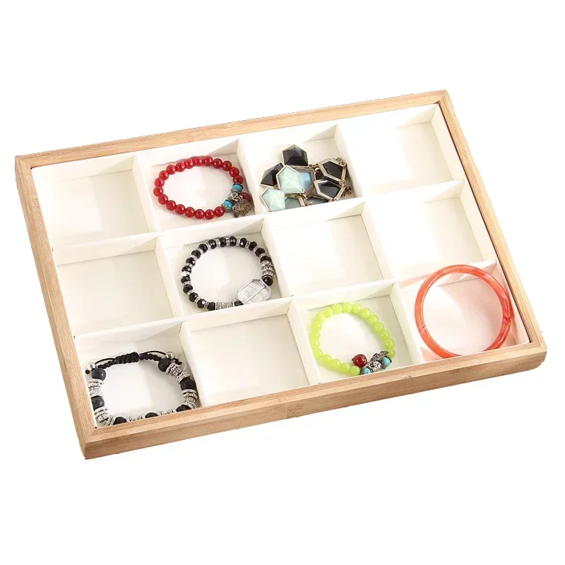 الخيزران حلقة القرط سوار عرض المجوهرات ساعة عرض متعددة الوظائف مجوهرات صينية تخزين عرض