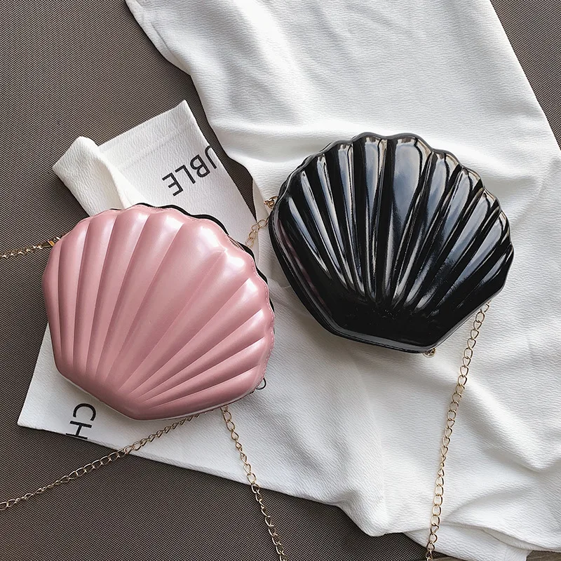 Fashion Women Shoulder Handbags Shell Bag Chain Cute Sequins Small Bag Phone Money Pouch Zipper Crossbody Bags for Women