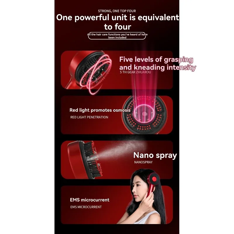 

A50Q-For Hair Growth For Hair Growth Multifunctional Red Light Scalp Massager Comb For Hair Growth