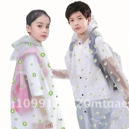 

Портативное толстое пончо из ПВХ, плащ, разделенный костюм, школьная сумка, совместимая с голубым, розовым, прозрачным цельным защитным дождевиком