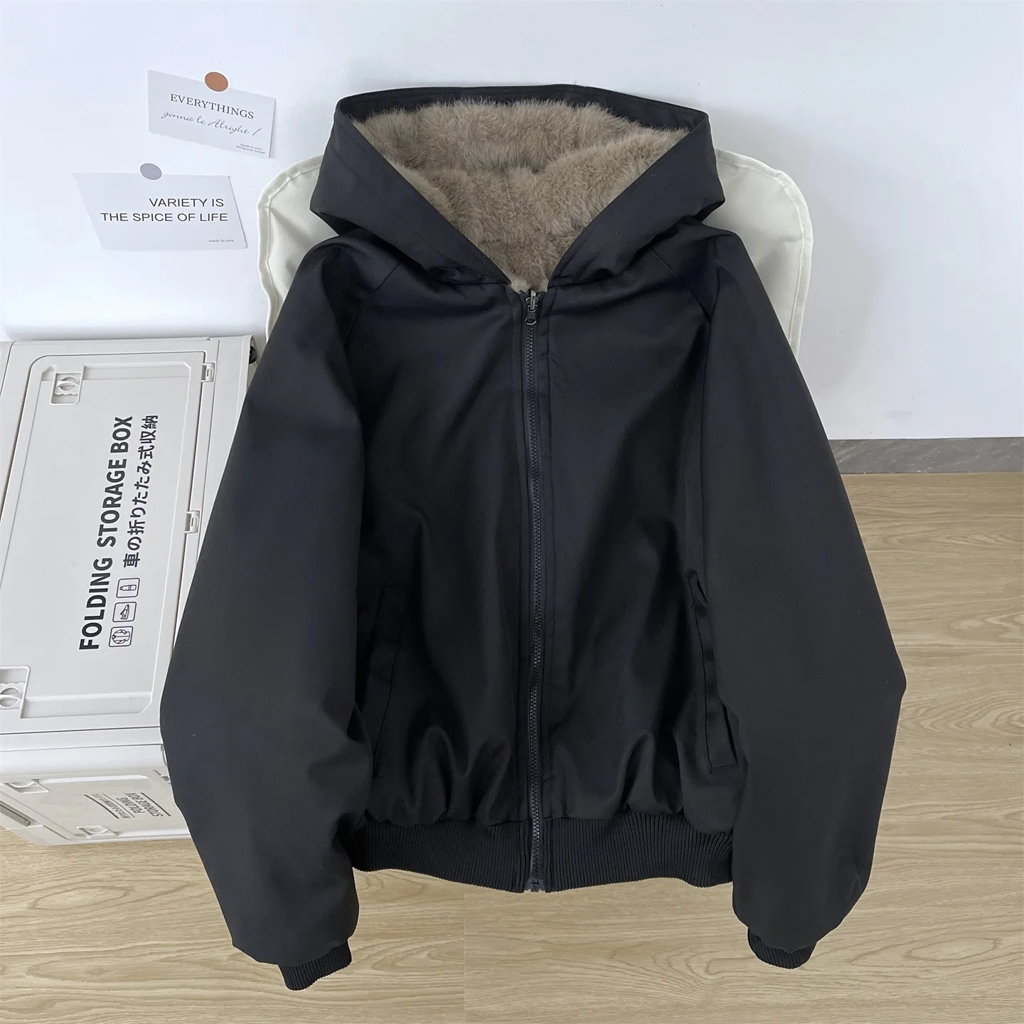 

Двусторонняя зимняя одежда 2025 года, новая хлопковая женская куртка с ленивым и толстым ощущением.