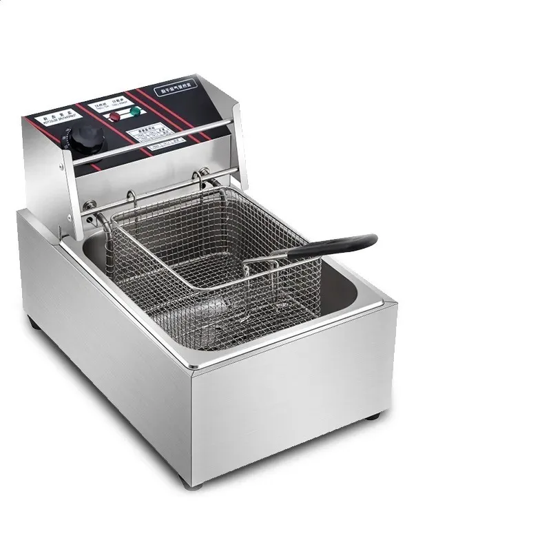 

Commercial Large-capacity Fryer, Stainless Steel Double-cylinder Temperature-controlled Snack Stall Electric Fryer