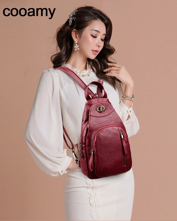 Women Fashion School Bags For Teenage Girls Preppy Style Backpacks Shoulder Bag PU Leather Rucksack Female Knapsack Mochila