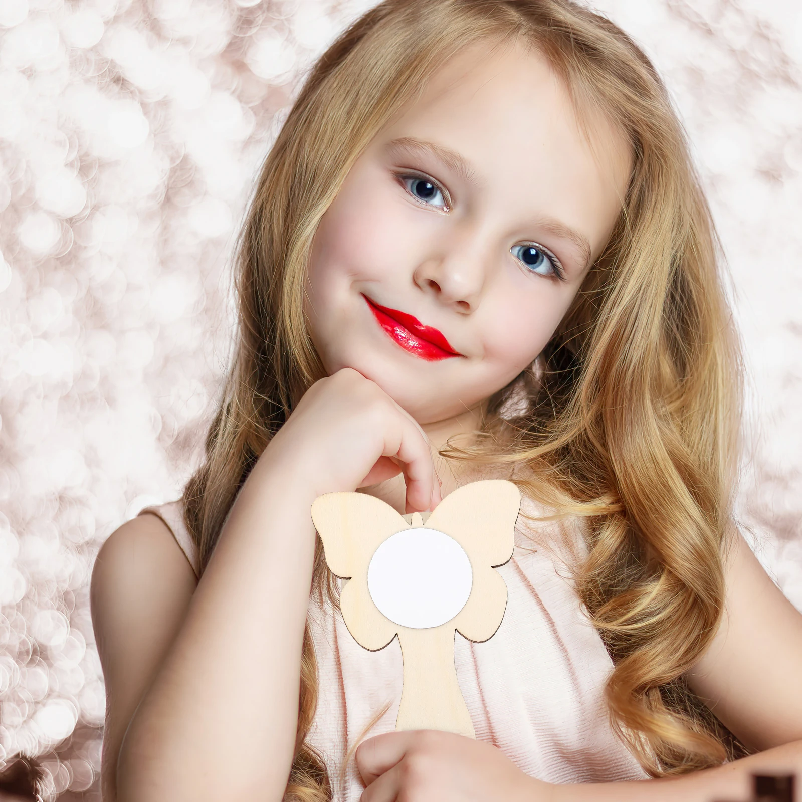 

10Pcs Handheld Mirrors Wooden DIY Unpainted Craft Mirrors for Painting Decoration Small Wooden Mirror Unfinished Hand Mirror