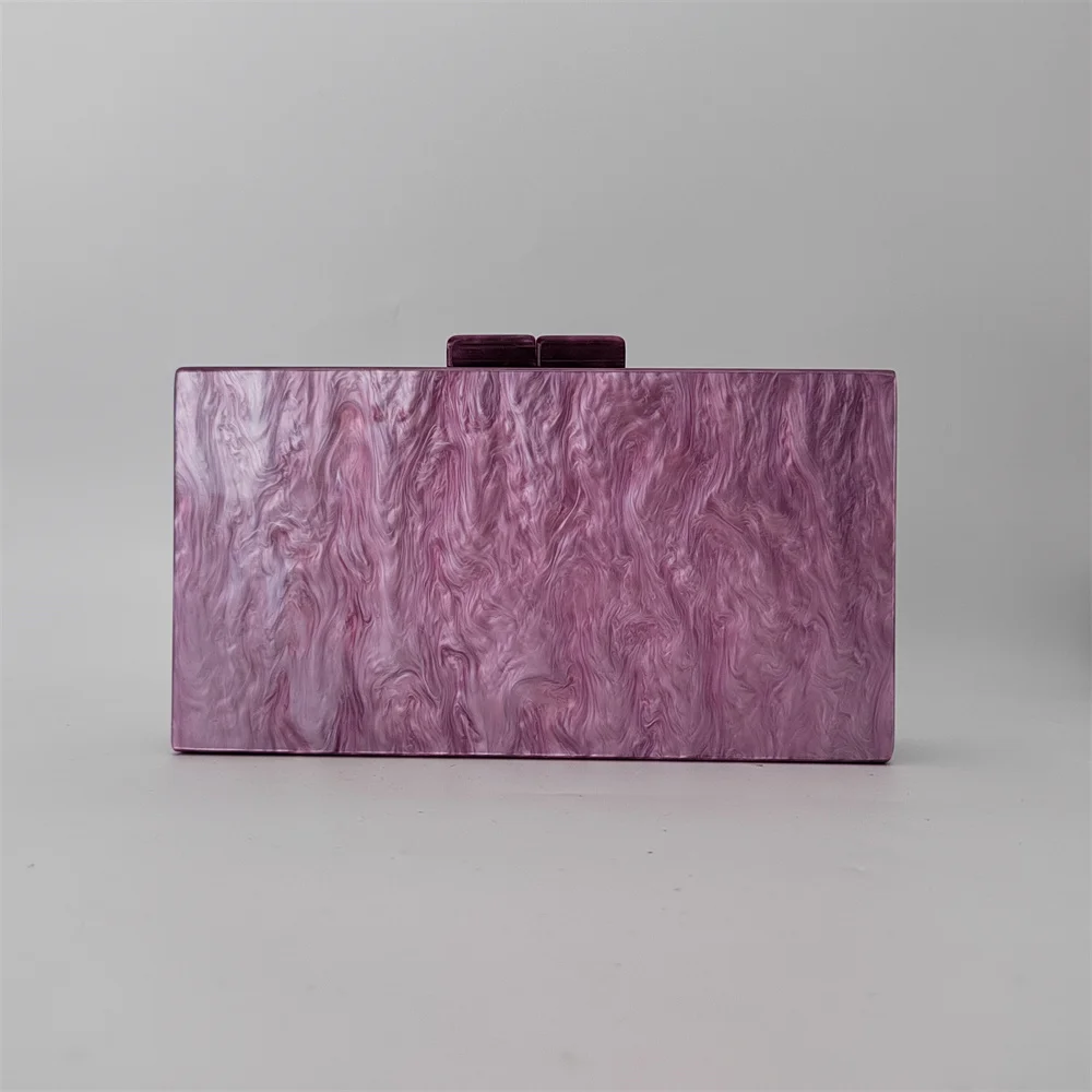 20X11 Cm Women Flap Candy Marble Acrylic Box Clutches Small Evening Clutch Purses Designer Crossbody Bags Wedding Party Bags