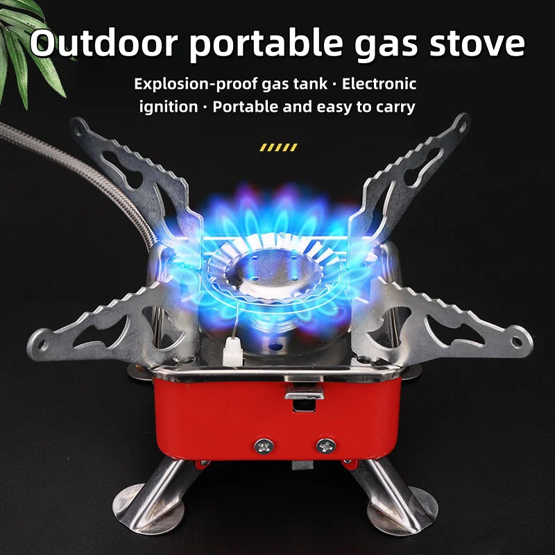 موقد غاز مربع صغير محمول للتخييم والمشي لمسافات طويلة والسفر، خفيف الوزن للغاية وقابل للطي للتخييم، معدات الطبخ في الهواء الطلق #4
