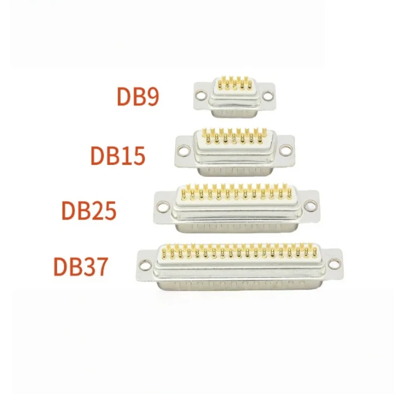 5Pcs/Lot Db9 Db15 Db25 Db37 D-Sub/Vga Connector Female / Male Soldered Wire Type Copper Gold-Plated Pins 9P 15P 25P 37P