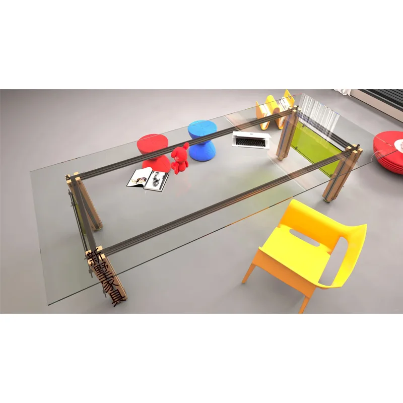 

Minimalist structure office system | Aluminum profile frame with transparent countertop, reshaping the order of the workspace