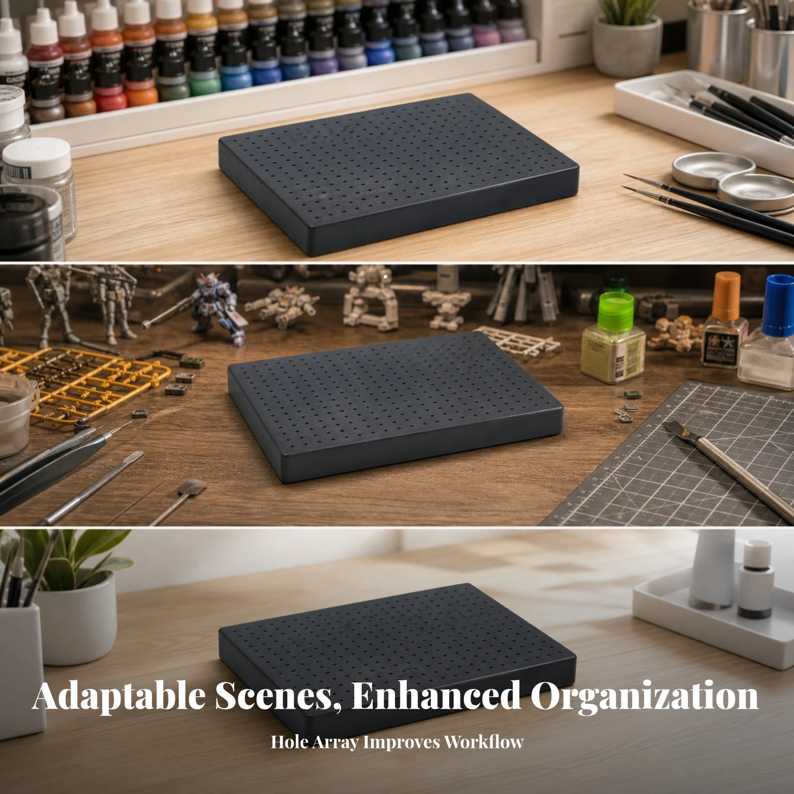perforated-base-stand-sturdy-model-painting-stand-plastic-painting-base-low-height-compact-for-modelers-workbench