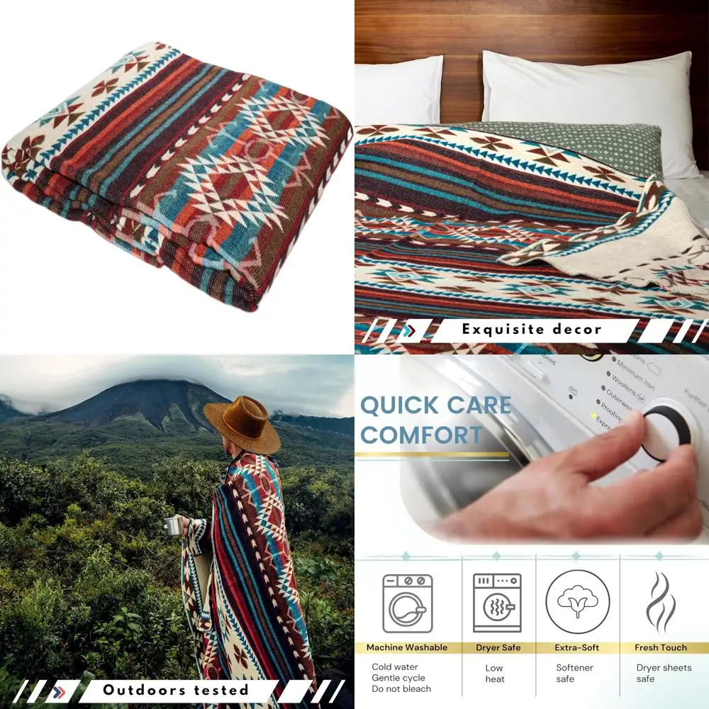 

Одеяло из шерсти альпаки с рисунком красного ацтекса, 78x48 дюймов, родной дизайн, теплый плед ручной работы