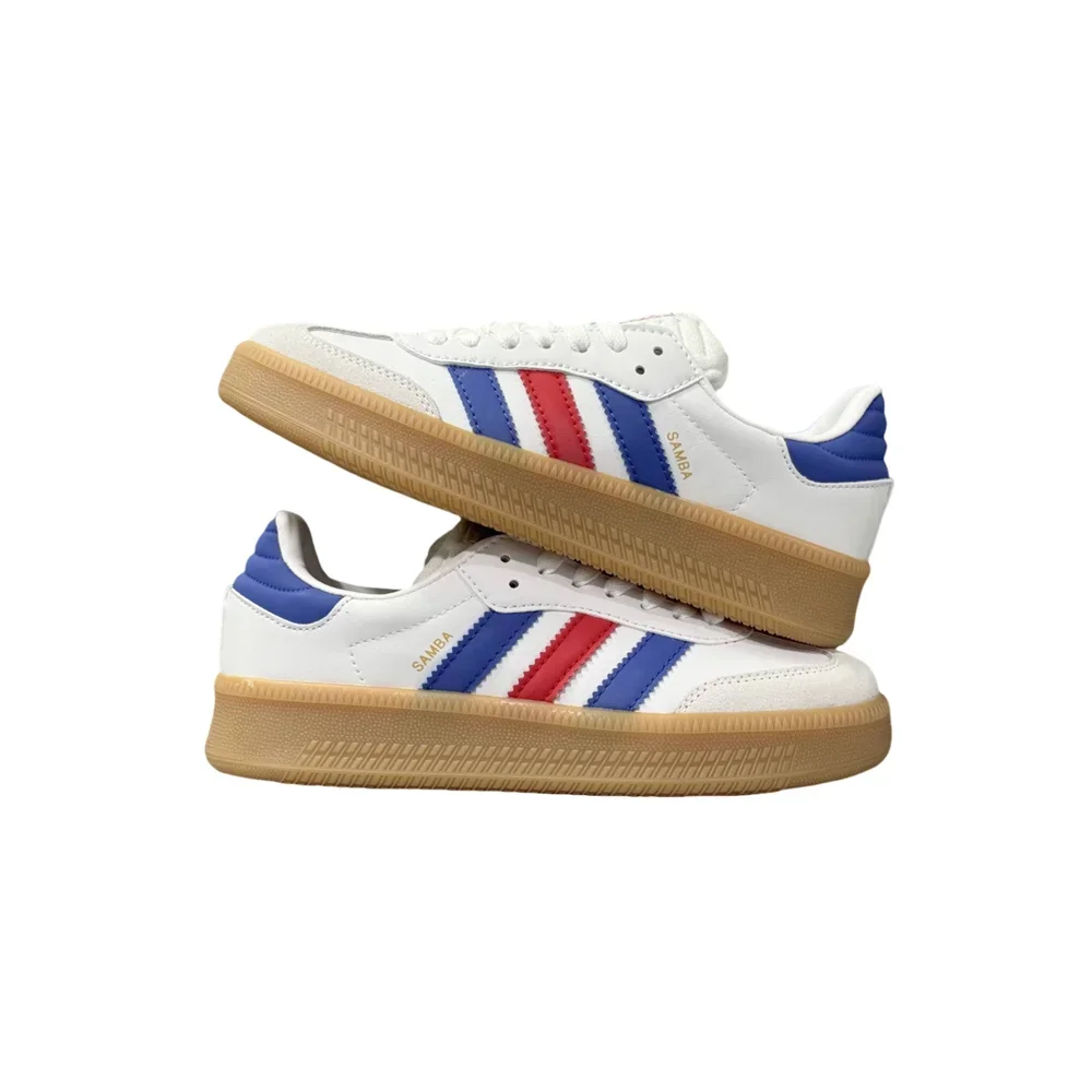 Adidas Originals Samba XLG femmes et hommes blanc bleu rouge confortable et polyvalent tendance chaussures basses antidérapantes IE1371