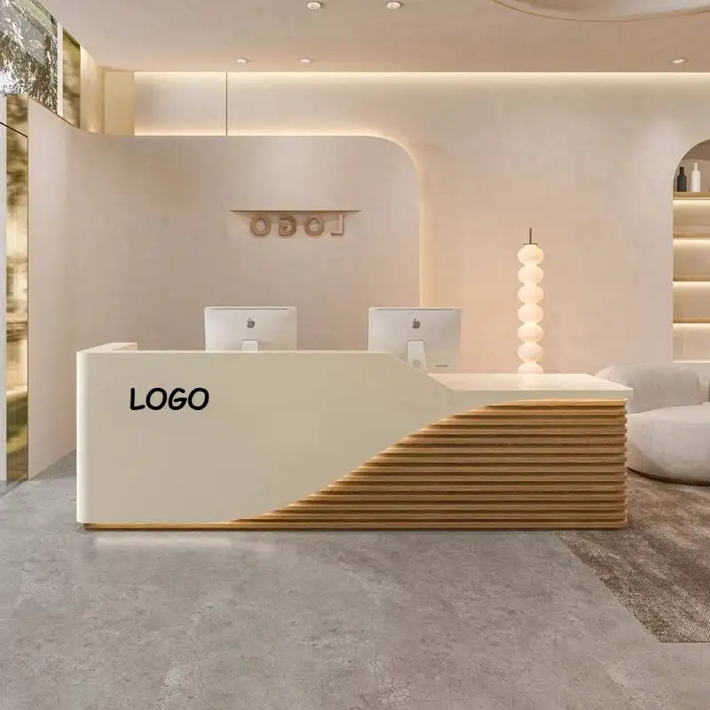 

Curve Company Hotel Reception Desk Beauty Salon Clothing Store Reception Desks New Chinese Rezeption Theke Office Furniture