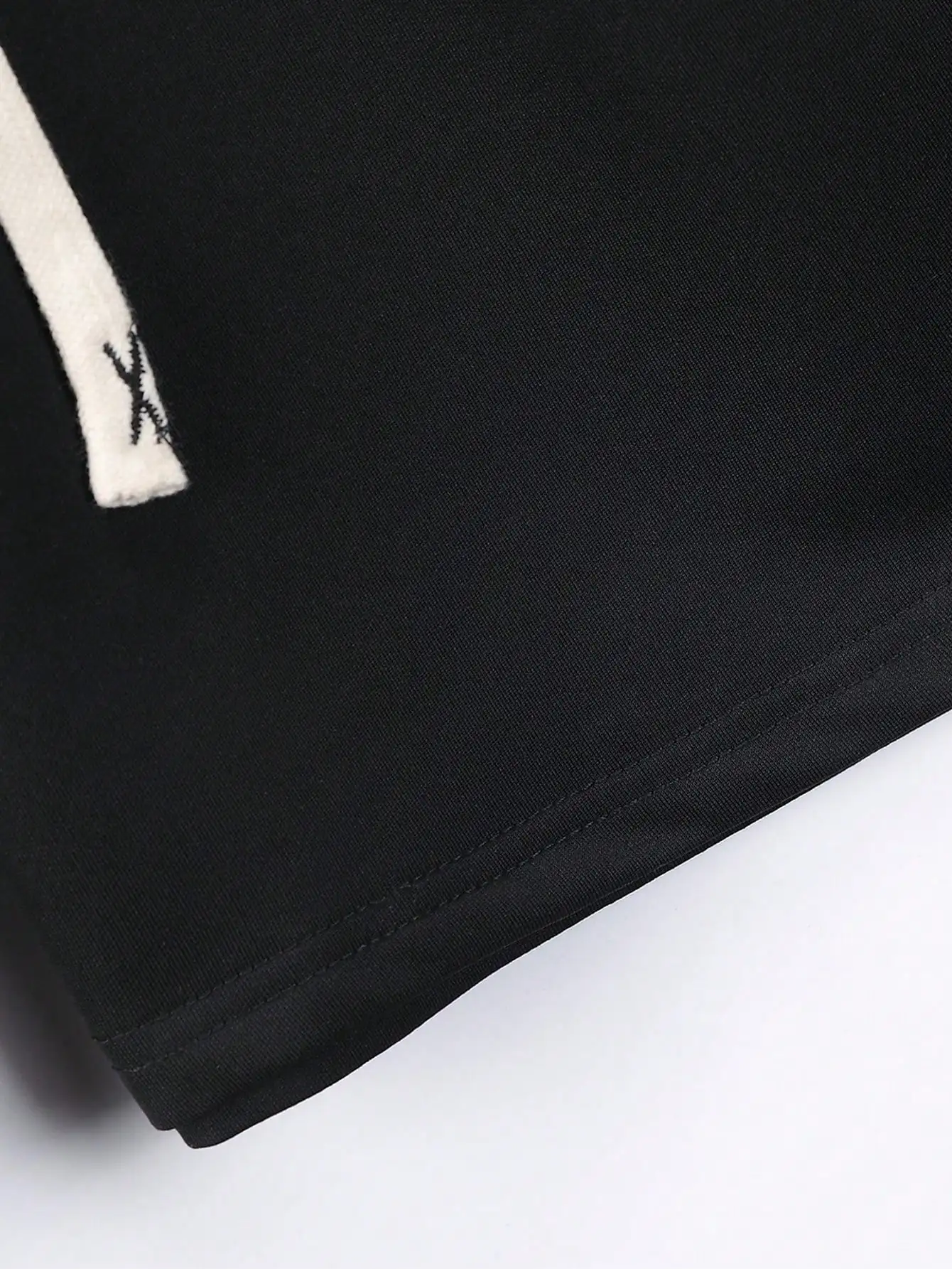 Men's Black Polo Shirt And Shorts Set Casual Summer Sportswear Short Sleeve Drawstring Waist - Image 3