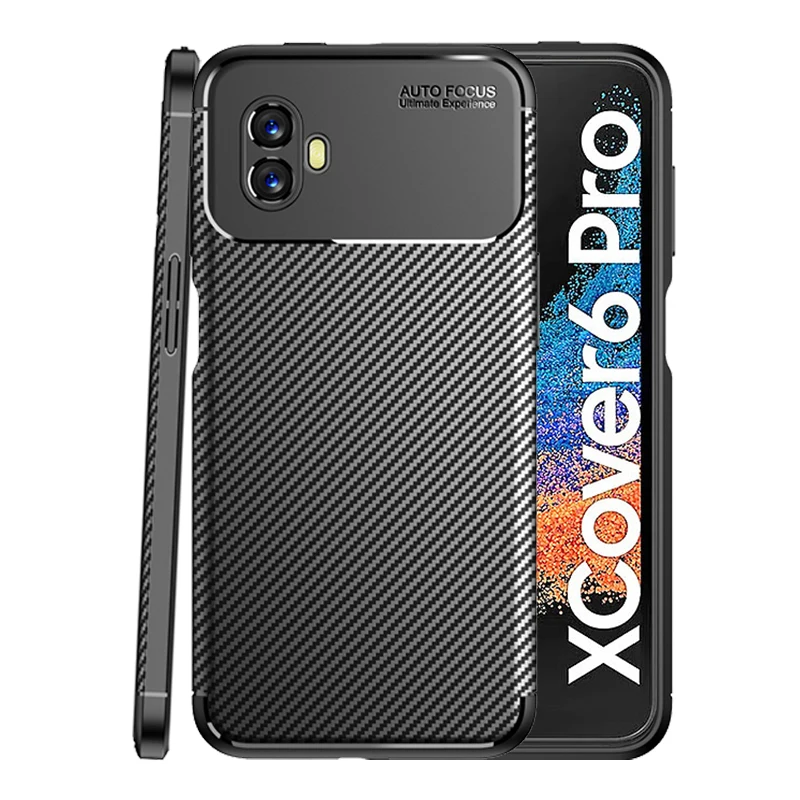 For Samsung Galaxy Xcover 6 Pro Case Samsung XCover 6 Pro Soft Carbon Fiber Cover Samsung X Cover 5 XCover Pro 2 6 XCover6 Pro