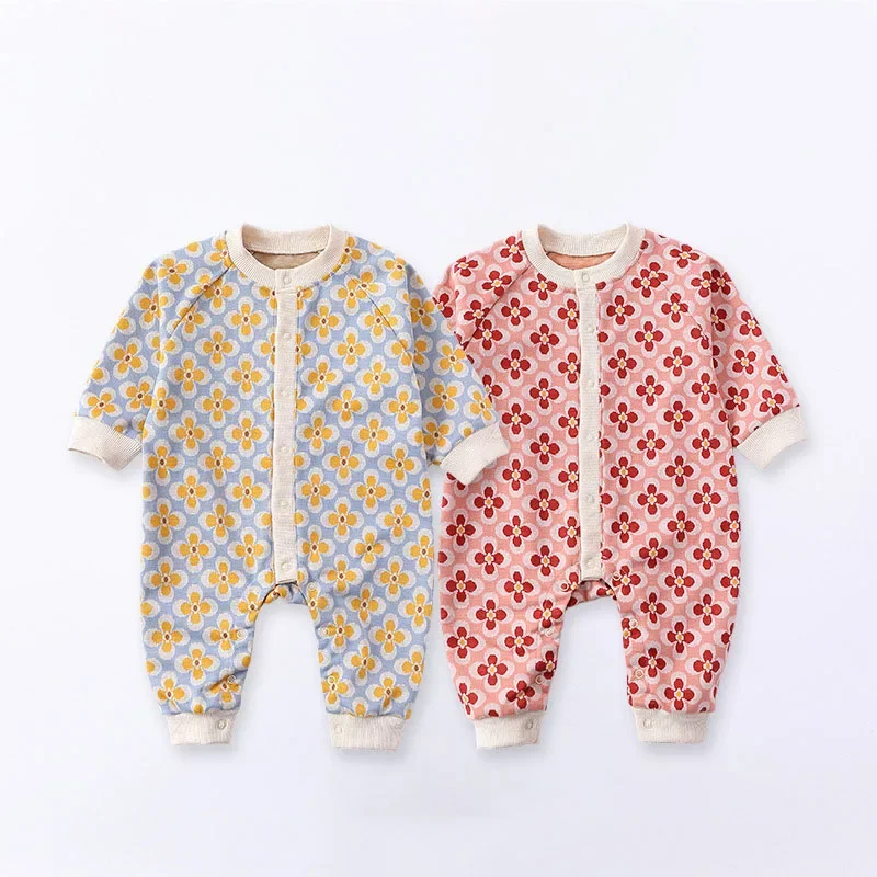 0-24M Newborn Kid Baby Boy Girl Winter Clothes Knit Long Sleeve Warm Baby Romper Sweater Jumpsuit Thick New Born Costumes Outfit