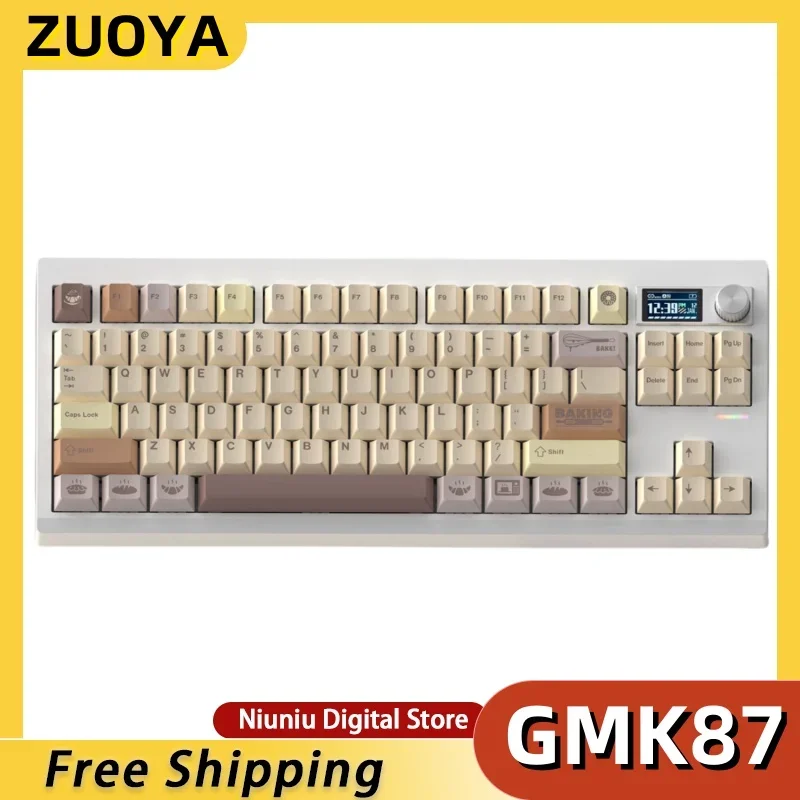 

ZUOYA GMK87 Механическая Беспроводная игровая Бесшумная Проводная клавиатура для компьютера с поддержкой Bluetooth и RGB-Маджонга