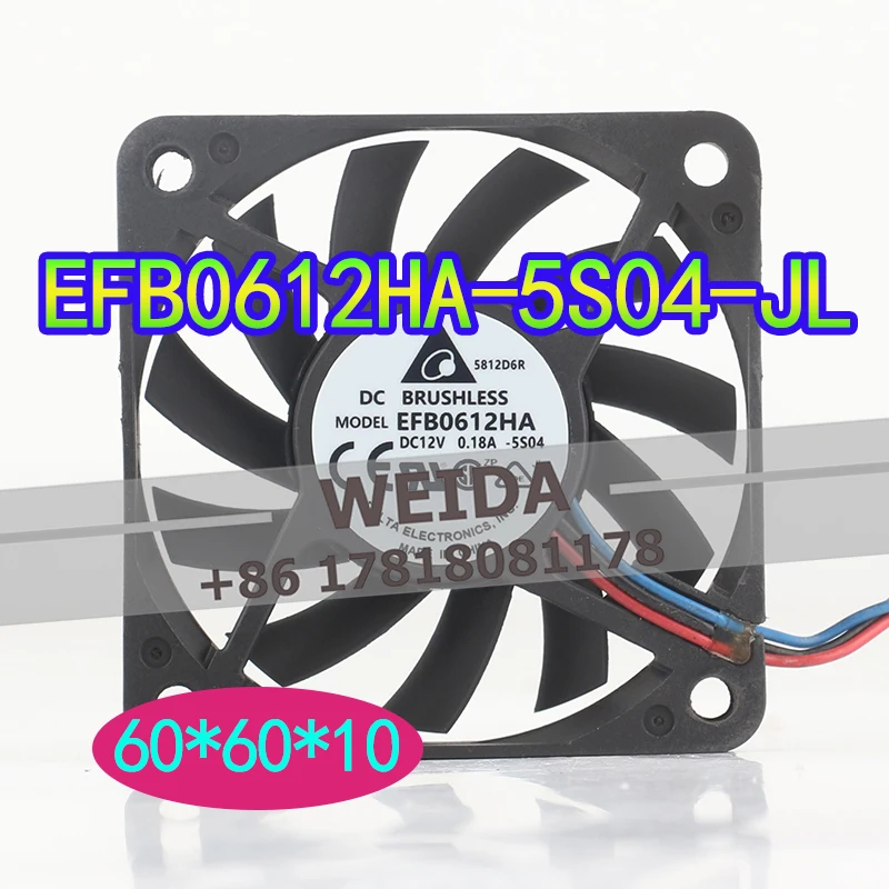 

Delta 12V 0.18A AC EC 6010 Double Ball Power Supply Large air Volume 6CM EFB0612HA-5S04-JL Cooling Fan