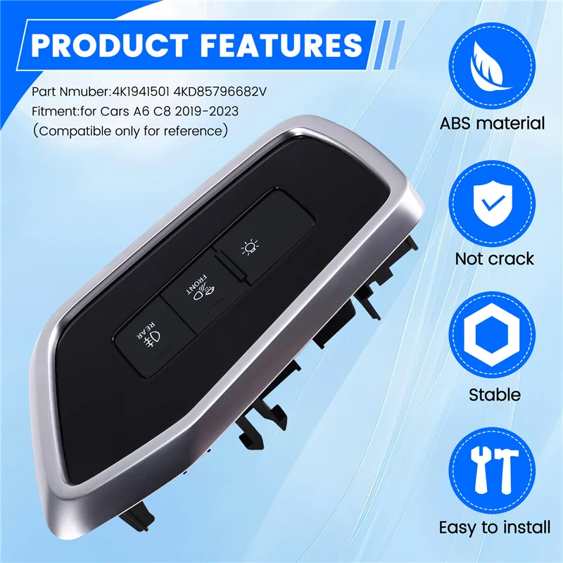 

4K1941501 для A6 C8 2019-2023 автомобильный переключатель управления фарами, кнопка включения лампы 4KD 857 966 82V-A93R