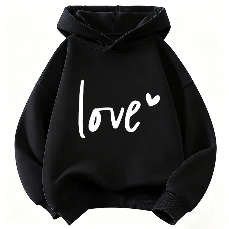 Lässiger Kinder-Hoodie mit Herzchen-Print, Niedlicher Modischer Kapuzenpullover für Jungen und Mädchen, Herbst- und Frühlings-Hoodies