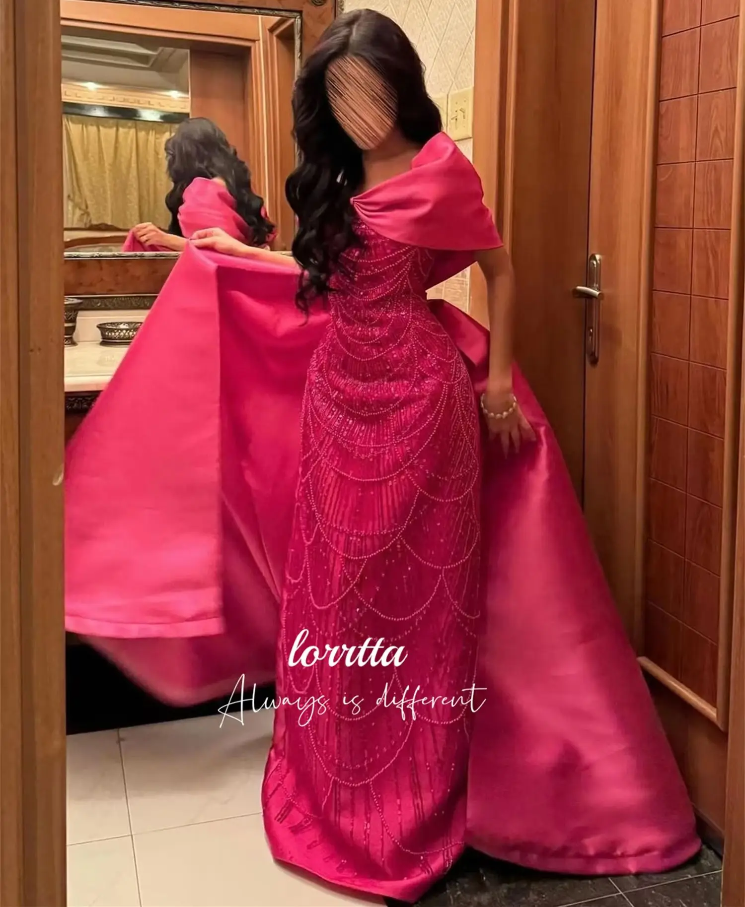 Lorrta Maßgeschneidertes Abendkleid für Damen, Kleider für besondere Anlässe, Ballkleider aus Perlenstoff, 2025, Damen-Luxus-Partykleid, Robe