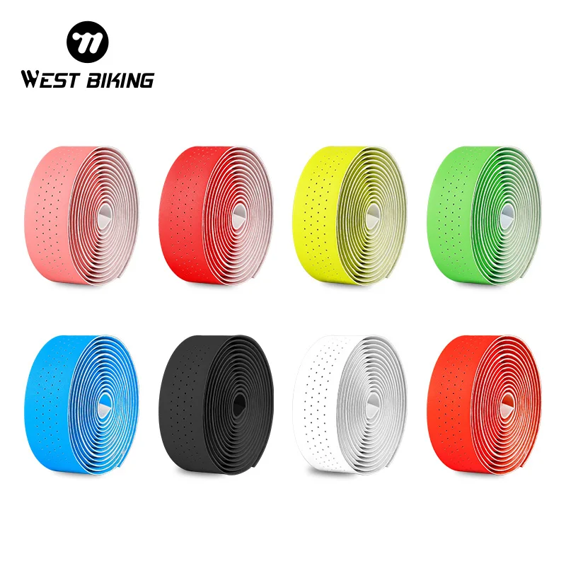 WEST BIKING Bicycle Handlebar Tape EVA PU Bike Bar Tape Professional Cycling Damping Anti-Vibration Wrap With 2 Bar Plugs