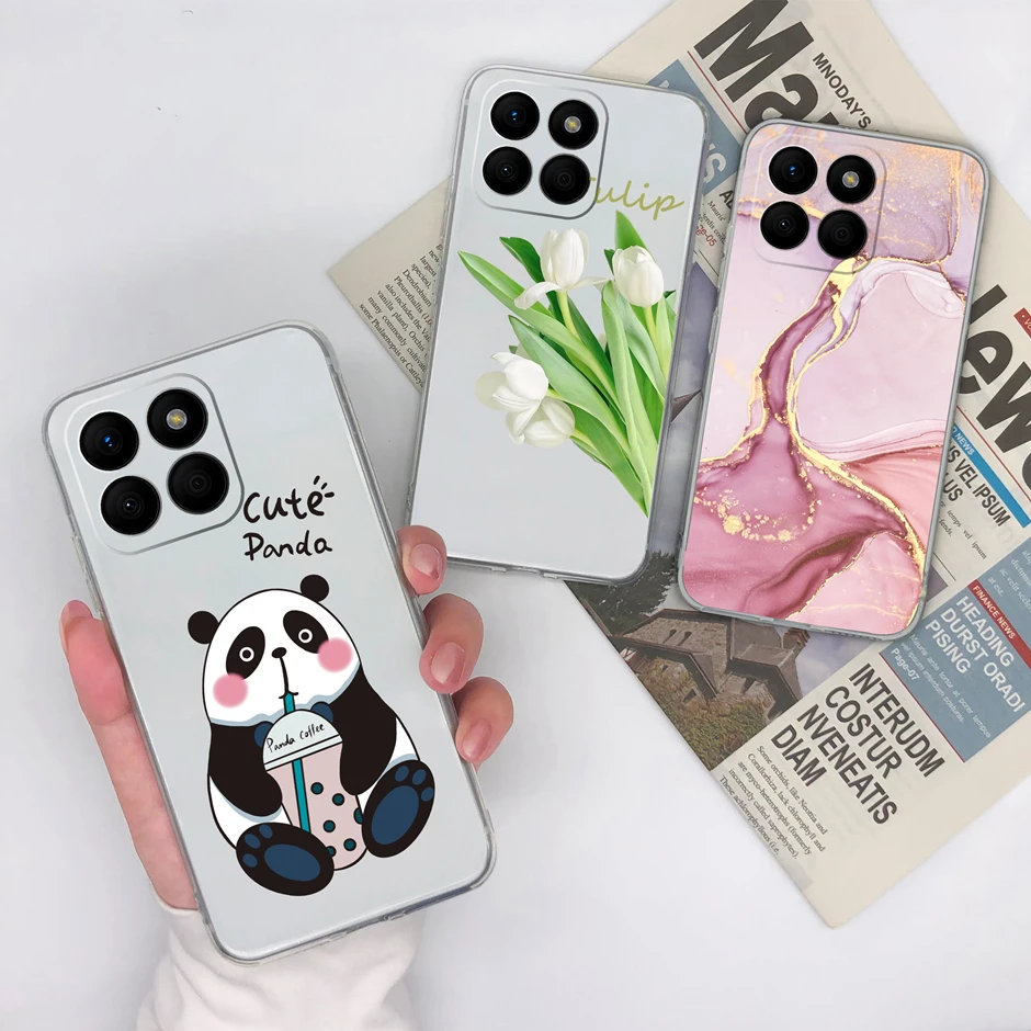 Cases For Honor X8b Beautiful Flower New Design Style Cover Transparent TPU Soft Bumper For Honor X 8b 6.7 Inches Amusing Fundas