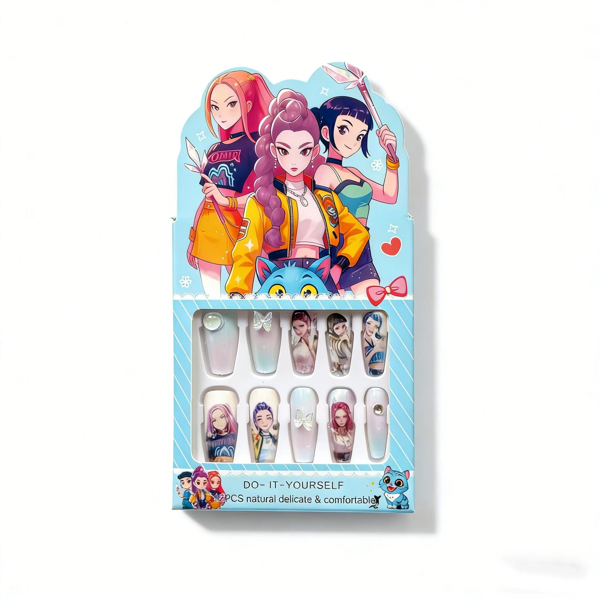 Exquisite tragbare Nagelaufkleber für Mädchen mit glänzenden Strasssteinen in voller Größe, passend zum Jelly-Kleber, ideales Geschenk für Mädchen. – Detail 3