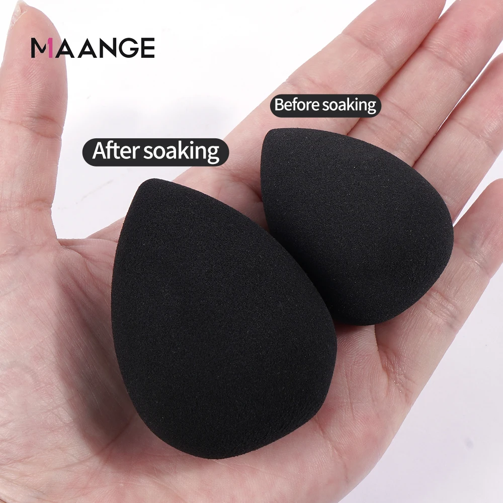 MAANGE-Éponges de maquillage noires, 12 pièces, pour différents besoins de maquillage, sec et support, outil de beauté