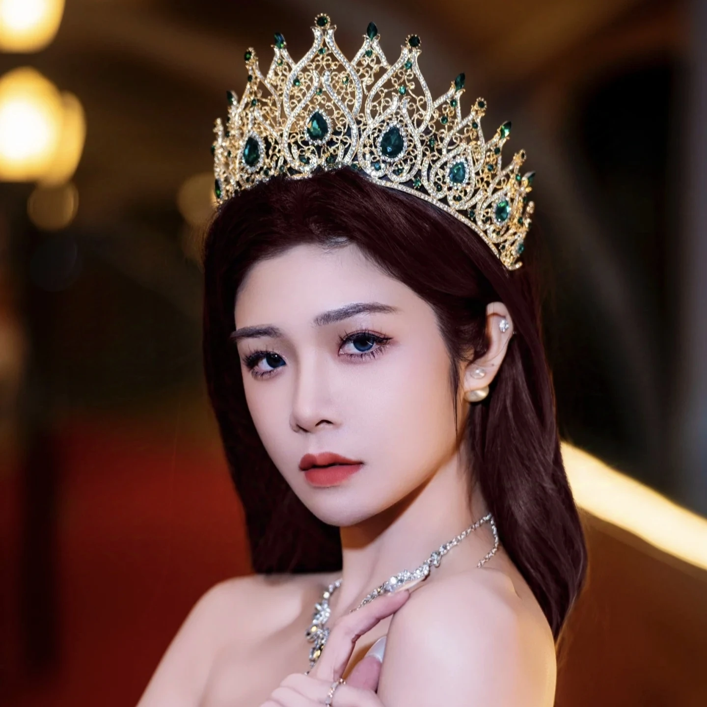 elegant-princess-wedding-crown-hair-accessory-high-class-stylish-competition-beauty-pageant-headwear-alloy-gold-plated-silver